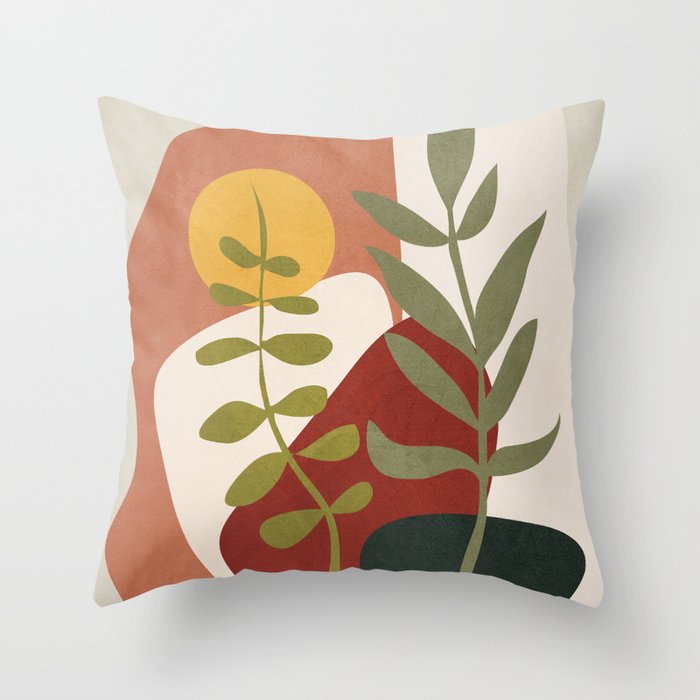 Two Abstract Branches Throw Pillow