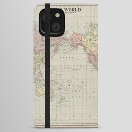 The World, Vintage Map Print from the Monarch Standard Atlas (1906) iPhone Wallet Case