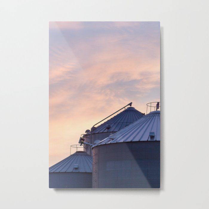 Sunset on the Farm Metal Print