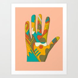 Handy Art Print | Illustration, Drawing, Digital, Colour, Swirl, Pattern, Hand, Print, Fun, Curated 