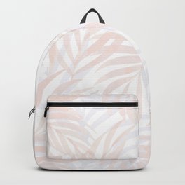 Pastel pink and gray palm leaves Backpack