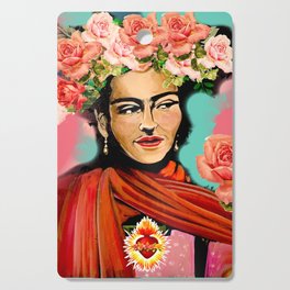 Frida in Roses  Cutting Board