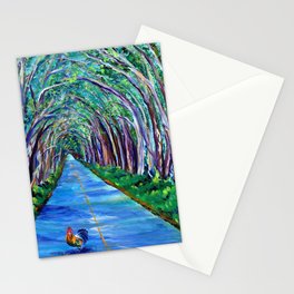 Tree Tunnel with Rooster Stationery Card