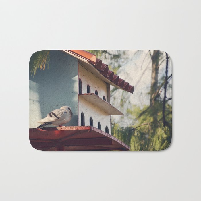 Beautiful Birdhouse in Tropical Beach | Nature Photography Bath Mat