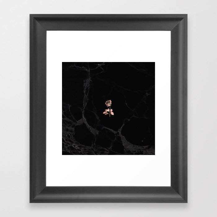 Forever Petal (Black Rose) Framed Art Print