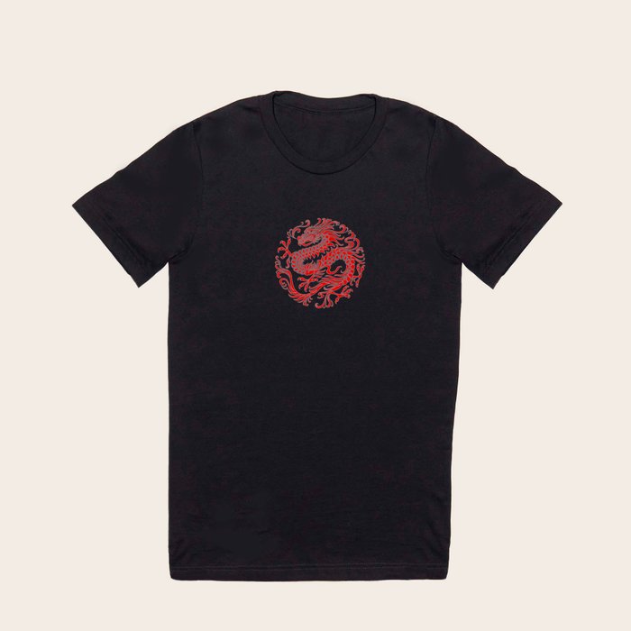 Red chinese dragon shirt sales
