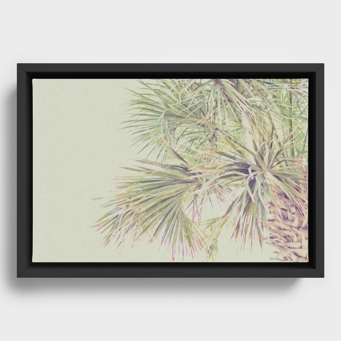 Green Palm Framed Canvas
