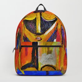 Two African Masquerade Masked Faces Backpack