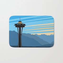 Blue Pearl Bath Mat | Mountains, Seattlewashington, Sunset, Washington, Spacer, Washingtonstate, Digital, Sky, Painting, Landscape 