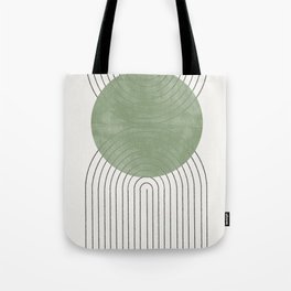 Mid century Green Moon Shape  Tote Bag