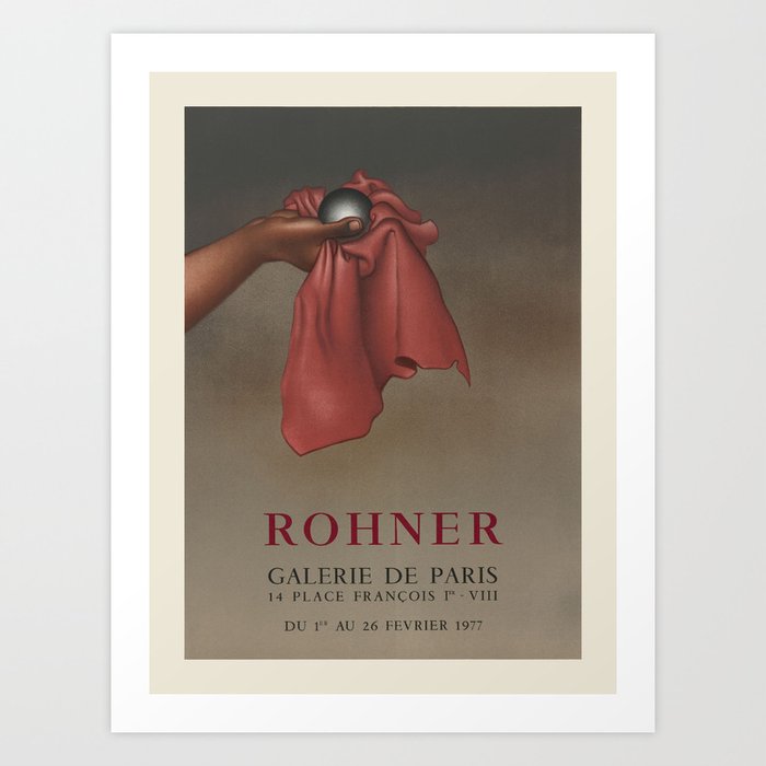 George Rohner. Exhibition poster for Galerie de Paris, 1977. Art Print