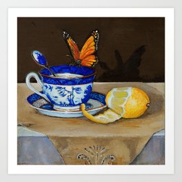 Teacup with Butterfly Art Print