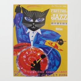 1994 Montreal Jazz Festival Cool Cat Poster No. 3 Gig Advertisement Poster