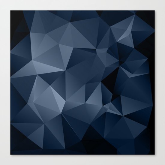 Black and blue polygonal pattern . Canvas Print