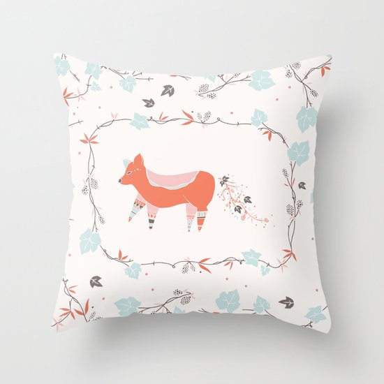 fox & grapes Throw Pillow