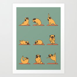 Pug Yoga Art Print