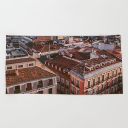 Spain Photography - Madrid Seen From Above Beach Towel