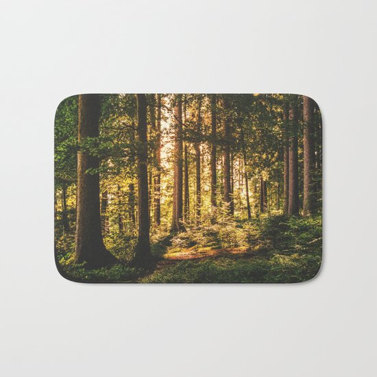 Woods - Forest, green trees outdoors photography Bath Mat