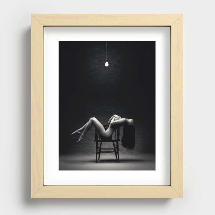 Nude bathing  in light Recessed Framed Print