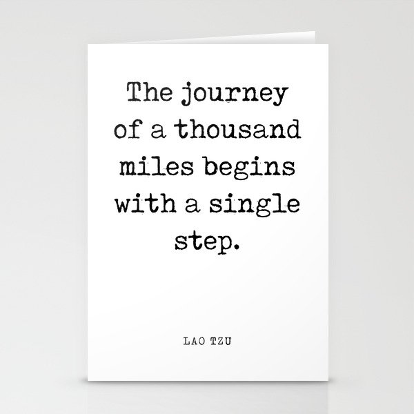 The journey of a thousand miles - Lao Tzu Quote - Literature - Typewriter Print Stationery Cards