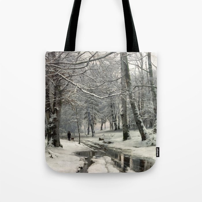 Beech Forest, Winter, 1881 by Anders Andersen-Lundby Tote Bag