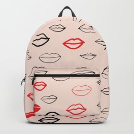 Lined Lips Pattern Backpack