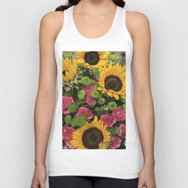 Sunflowers and Little Red Roses Tank Top