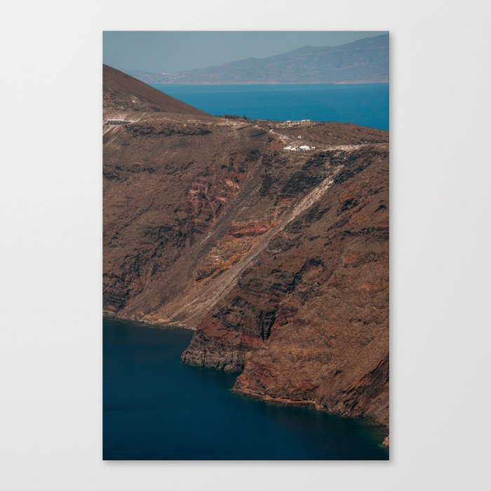 Santorini Coastline Cliffs | Red Volcanic Island & the Sea | Landscape of the Greek Islands, Europe Canvas Print