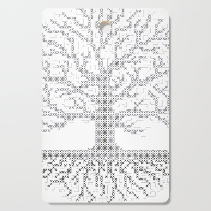 Pixel Art Cross Stitch Chart Grey Tree Of Life Cutting Board By Madzakkagraphics Society6,Kawaii Anime Pretty Girl Easy Drawings