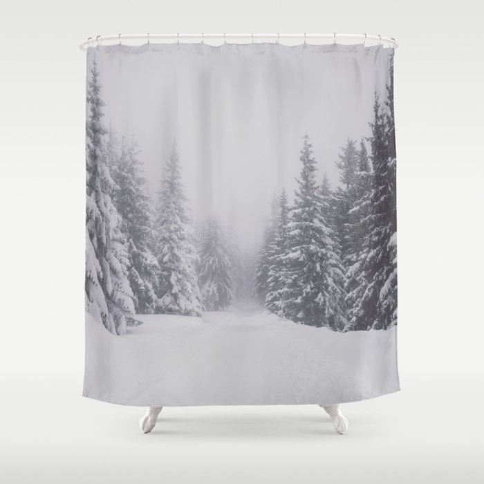 Winter Walk Landscape And Nature Photography Shower Curtain By
