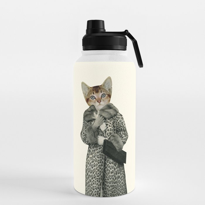 Kitten Dressed as Cat Water Bottle by Cassia Beck Society6