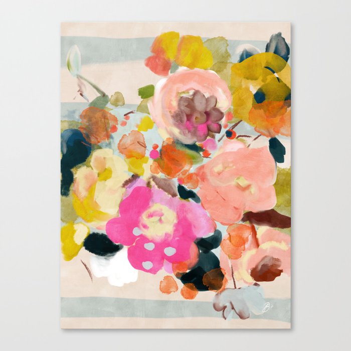 floral bouquet from above abstract art Canvas Print