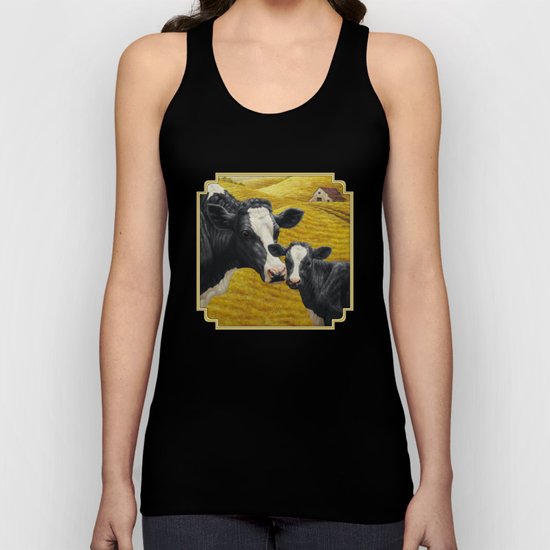 Holstein Cow and Cute Calf Unisex Tank Top