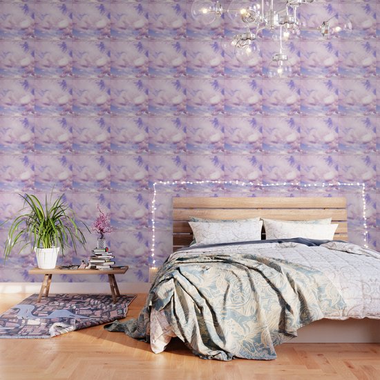 Pink Clouds In The Blue Sky Decor Society6 Buyart Wallpaper By