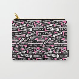New York City Street Signs Typographic Pattern Carry-All Pouch
