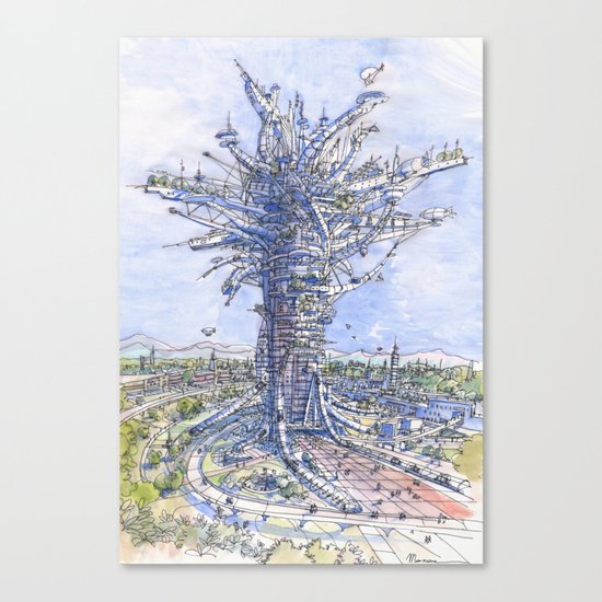 L'albero antropizzato Canvas Print