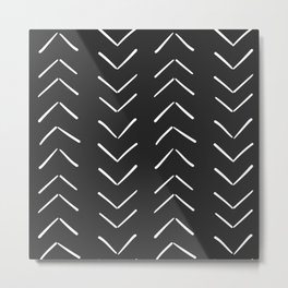 Boho Big Arrows in Black and White Metal Print | Minimal, Bigarrows, Digital, Fabric, Black And White, Dye, Arrows, Curated, Eclectic, Bohemian 