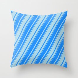 [ Thumbnail: Blue & Light Blue Colored Lines/Stripes Pattern Throw Pillow ]