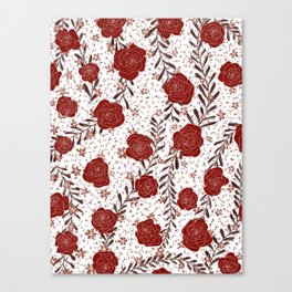Red Roses Pattern Canvas Print
