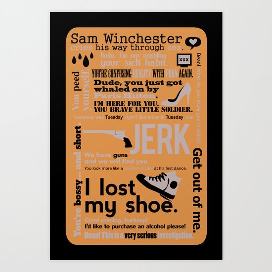 Supernatural - Sam Winchester Quotes Art Print