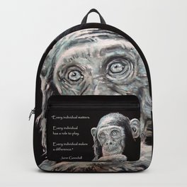 a Jane Goodall quote - black Backpack