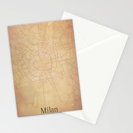 Milan vintage map Stationery Card