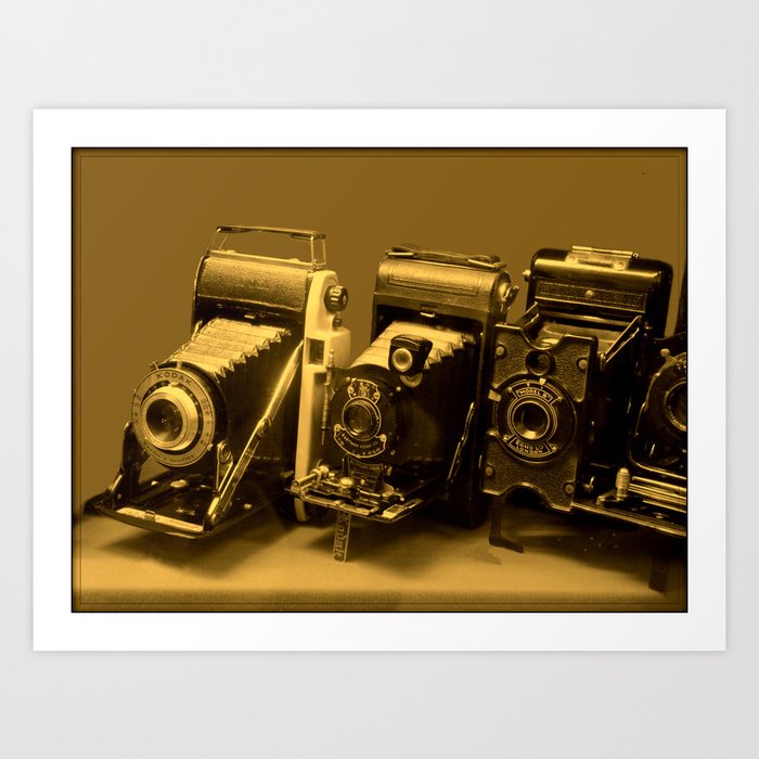 Vintage cameras retro photography  Art Print