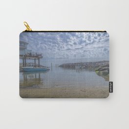 Calm Waters. Carry-All Pouch | Clouds, Waves, Pebbles, Photo, Sky, Hampshire, Water, Scene, View, Isleofwight 