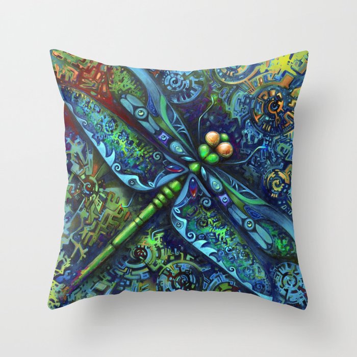 Dragonfly by Laura Zollar Throw Pillow