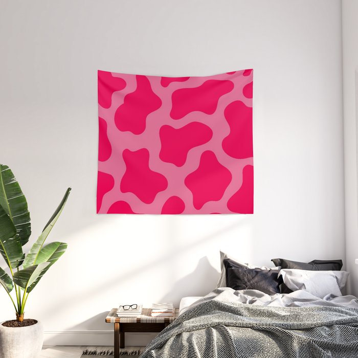 Pink cow print tapestry outlet
