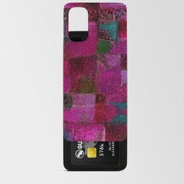 Terraced garden tropical floral lotus fuchsia spring abstract landscape painting by Paul Klee Android Card Case