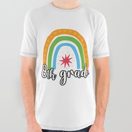 8th Grade Rainbow All Over Graphic Tee