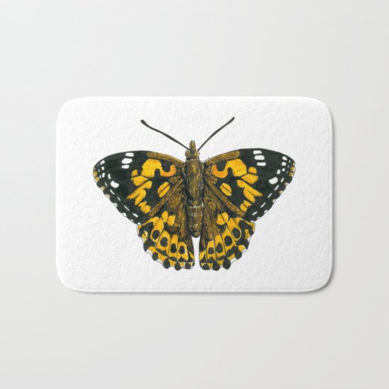 Painted lady butterfly Bath Mat
