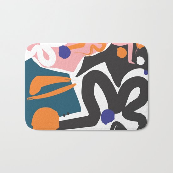 Nature #Pink #Black Bath Mat